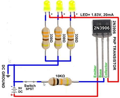 2N3906 PNP Transistor Pinout, datasheet, example and applications