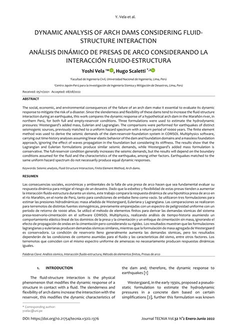 Pdf Dynamic Analysis Of Arch Dams Considering Fluid Structure Interaction