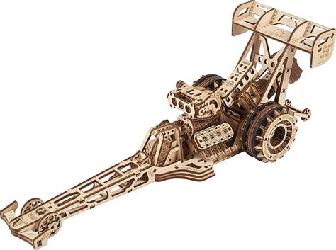 Ugears Dragster Car Model Kit Top Fuel Dragster 3d Avec Moteur à Ressort Puissant Drag