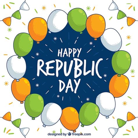 Free Vector | Republic day design with balloons