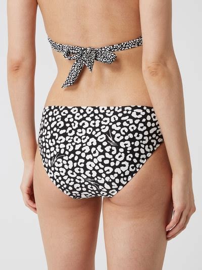 Kup online MICHAEL Michael Kors Figi bikini z wzorem w panterkę czarny