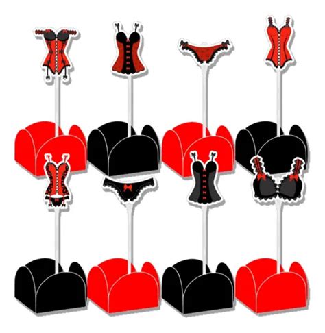 Forminha E Toppers P Doces Chá De Lingerie Vermelho MercadoLivre