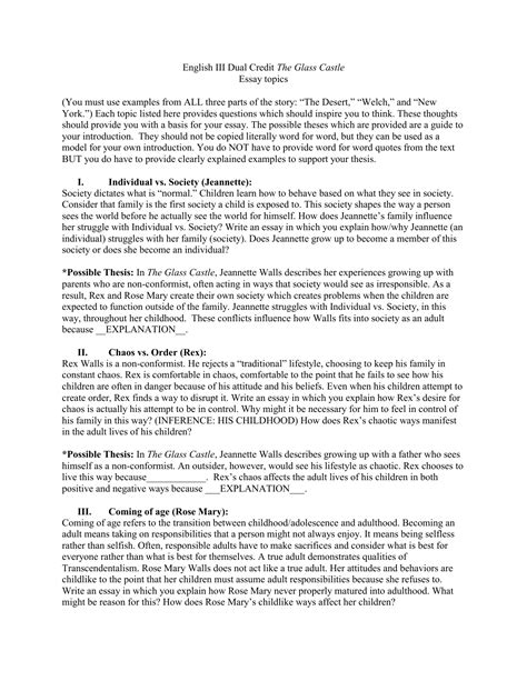 The Glass Castle Discussion Questions And Answers 8