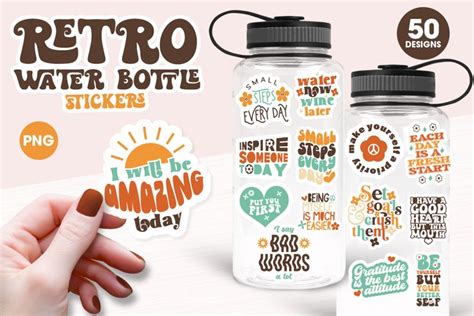 Water Bottle Stickers Retro Stickers