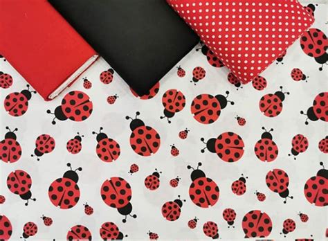 Ladybug Fabric By The Yard Cotton Fabrics 100 Cotton Etsy