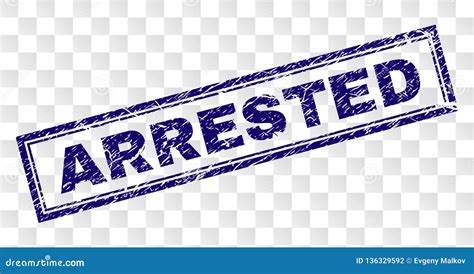 Scratched ARRESTED Rectangle Stamp Stock Vector Illustration Of Stamp