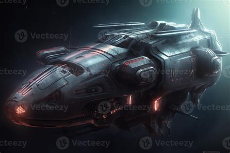 Scifi Spaceship Space Ship Transport Intergalactic Travel Concept Art