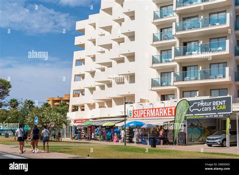 Cala Millor Spain June Main Facade Of A Hotel In The