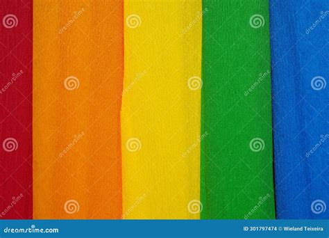 Crepe Paper in the Colors of the Rainbow Stock Photo - Image of vintage, yellow: 301797474