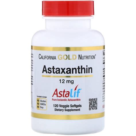 California Gold Nutrition Astaxanthin Astalif Pure Icelandic 12 Mg