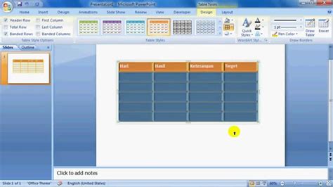 Tutorial Microsoft Powerpoint Membuat Tabel Pada Microsoft Powerpoint