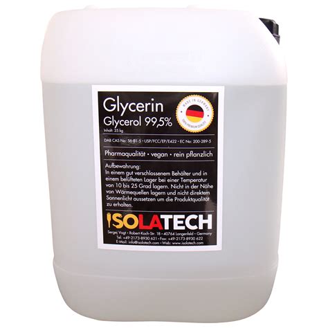 Glycerin 99 5 Pharma Pflanzlich Glyzerin Glycerol DAB CAS 56 81 5 USP