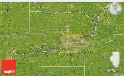 Satellite 3D Map of Rock Island County