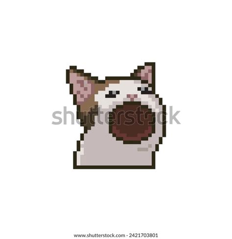 Screaming Cat Pixel Art Meme Stock Vector (Royalty Free) 2421703801 ...