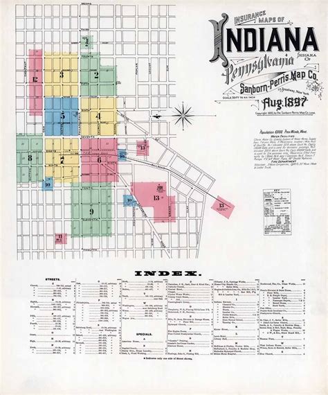 1897 Town Map of Indiana County Pennsylvania - Etsy