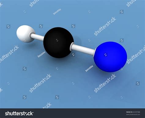 3d Render Hydrogen Cyanide Molecule Stock Illustration 26187388 ...