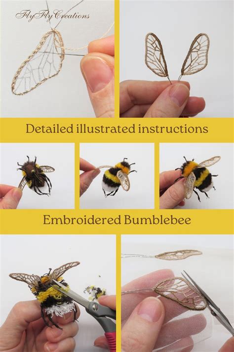 Diy Embroidered Bumblebee Hand Embroidery Art Embroidery Tutorials