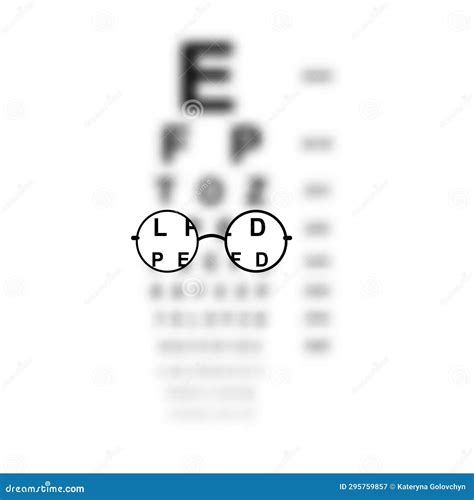 Glasses Optician In Snellen Chart Eye Test Blurred Vision Of Eyesight