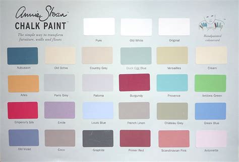 Anniesloan Chalk Paint Colour Chart Annie Sloan Colors Annie Sloan