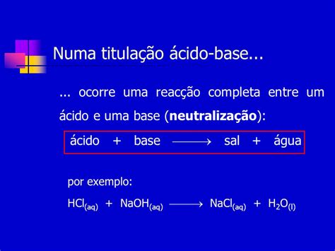 TITULAÇÕES ÁCIDO BASE ppt carregar