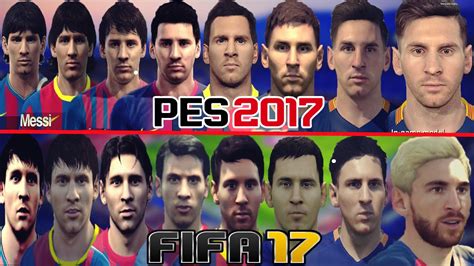 Pes Vs Fifa Faces Do Messi Comparison M Youtube