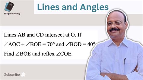 Lines Ab And Cd Intersect At O If ∠aoc ∠boe 70° And ∠bod 40