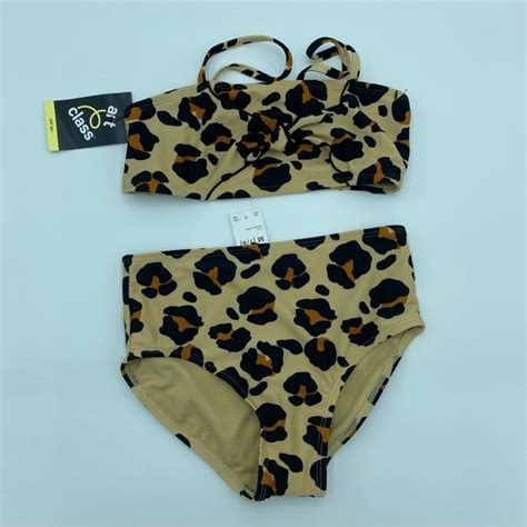 Art Class Swim Girls Art Class Two Piece Cheetah Print Bikini Multiple Poshmark