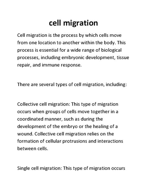 cell migration part  cell migration cell migration   process