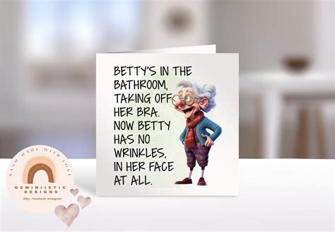 Funny Old Lady Birthday Card Humourus Old Ladies Card Funny - Etsy