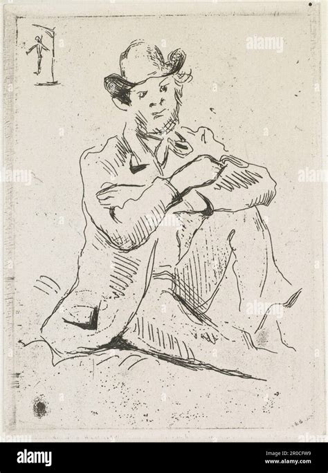 Etching Portrait Of Armand Guillaumin Paul C Zanne