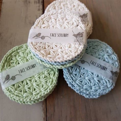 Cotton Face Scrubbies Set Crochet Scrubby For Face Cleansing Cloth Eco