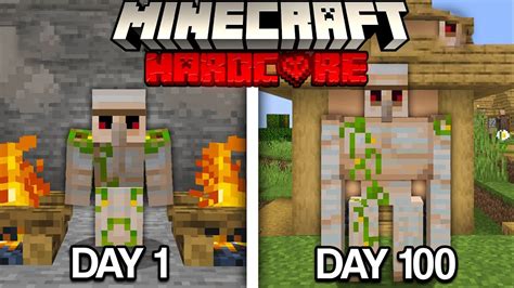 I Survived 100 Days As A IRON GOLEM In Hardcore Minecraft Hindi