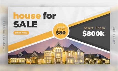 Premium Psd Modern Real Estate Home Sale Web Banner And House