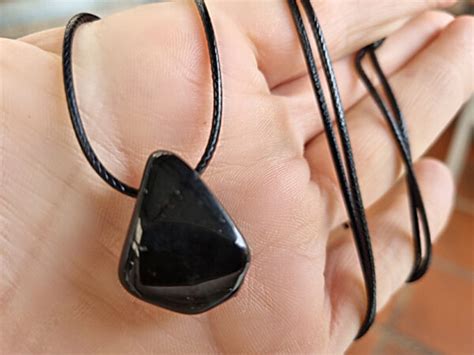 Necklace Tumbled Black Tourmaline Cloak Of Protection Hello Indigo Halo