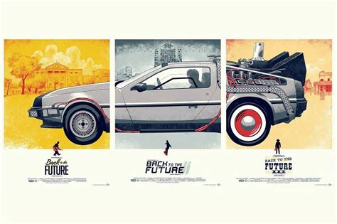 Back To The Future Trilogy Car Poster 12×18 Inch Silk Fabric Prints - WePosters.com - Free ...