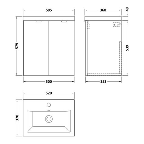 Hudson Reed Fusion Mm Wall Hung Door Vanity Unit Ceramic Basin