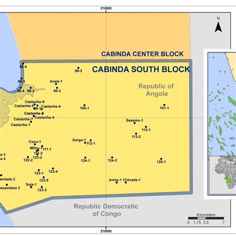 Location map of Cabinda South Block. Republic of Angola. West Africa. | Download Scientific Diagram