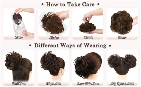 Ruwiss Claw Clip Messy Bun Hair Piece Real Human Hair Buns