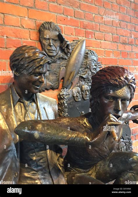 David Bowie Statue Installed By The Market Square In Aylesbury