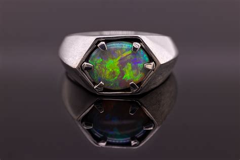 Ct Crystal Opal Saxon Ring Black Opal Direct