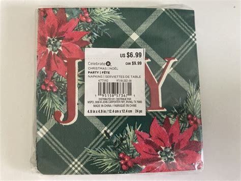 Celebrate It Joy Poinsettia Beverage Napkins 20 In Pack Ebay