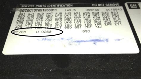 2005 Chevy Silverado Paint Code Location