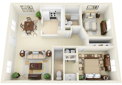 2 Bedroom Studio Apartment Floor Plans Floorplans Click