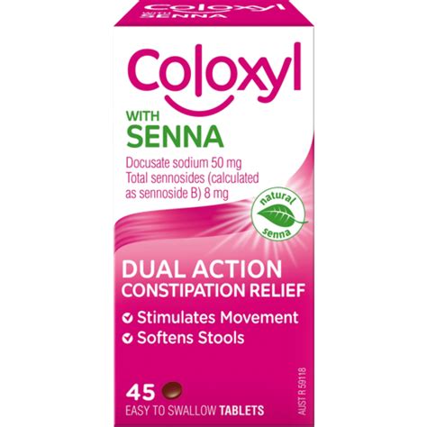 Coloxyl Softener Laxative With Senna 45 Tablets Drakes Online