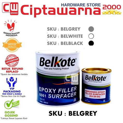 Jual Epoxy Belkote Nc Filler Surfacer Grey Hitam Putih L Set Palembang