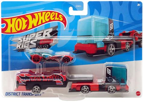 Hot Wheels Super Rigs District Transport Diecast Car Red Mattel Toywiz