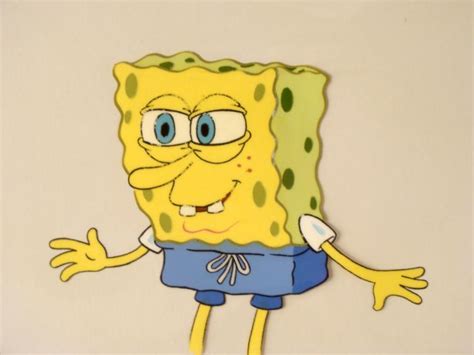 Original Spongebob Production Art Cel Squint Yellow