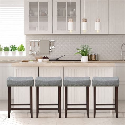 Amazon ERGOMASTER Counter Height Bar Stools Set Of 4 Backless