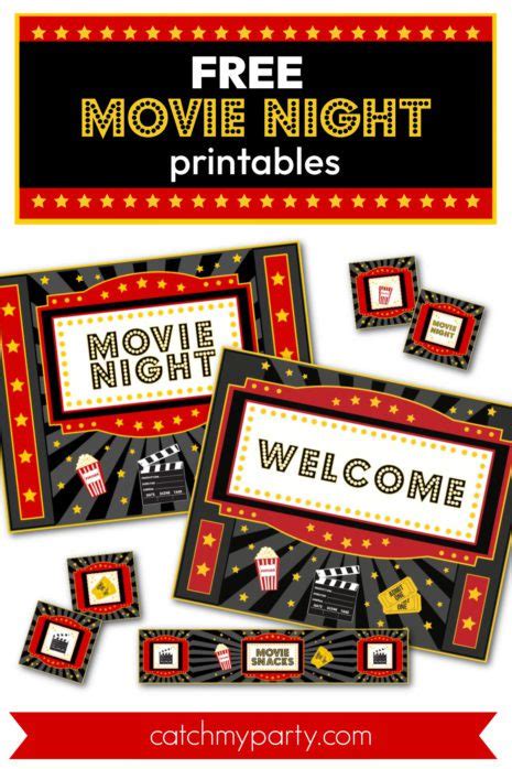 Free Printables To Level Up Your Movie Night Catch My Party