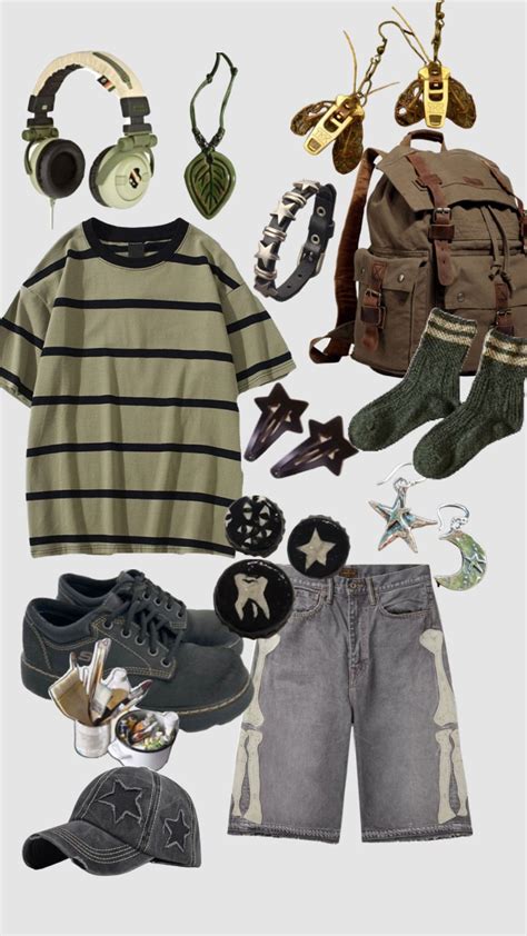 Green Grunge Fairycore Mascfairycore Nature Outfitinspo Outfit